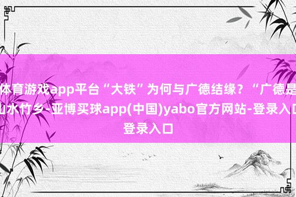 体育游戏app平台“大铁”为何与广德结缘？“广德是山水竹乡-亚博买球app(中国)yabo官方网站-登录入口